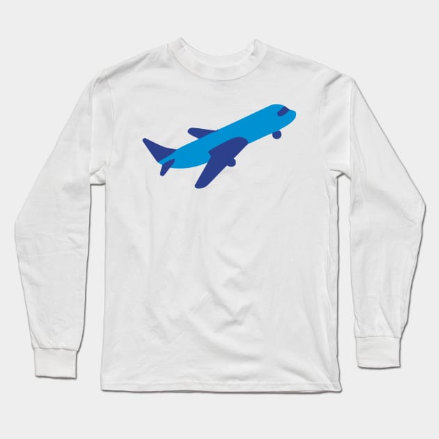 Domestic International Plane Flying Emoticon Long Sleeve T-Shirt by AnotherOne